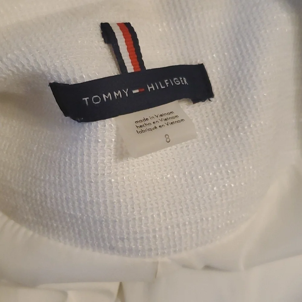 Tommy Hilfiger Ivory Textured Blazer SZ 8 - Picture 12 of 13
